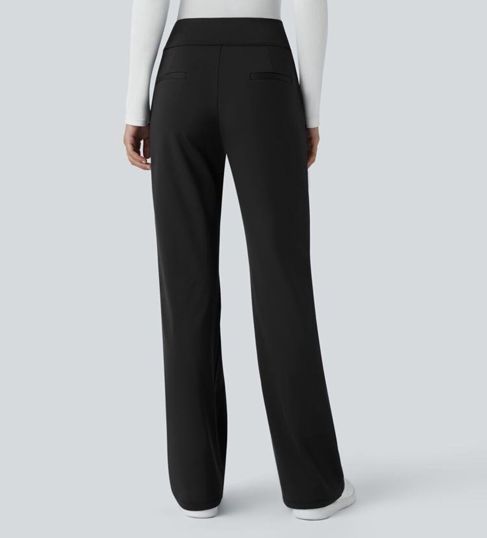 Halara Flex™ DayStretch Mid Rise Side Zipper Pocket Work Flare Pants M